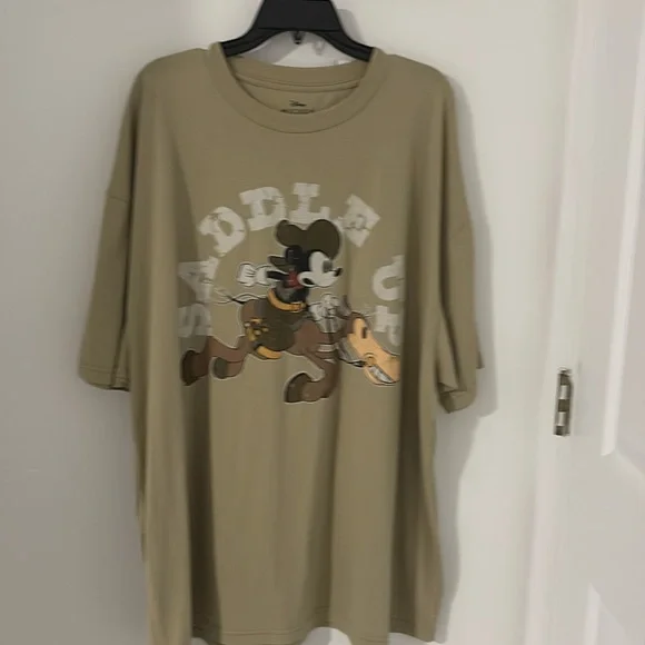 Walt Disney Cowboy Mickey Mouse Saddle Up 3XL tan t shirt nwt - Picture 1 of 4